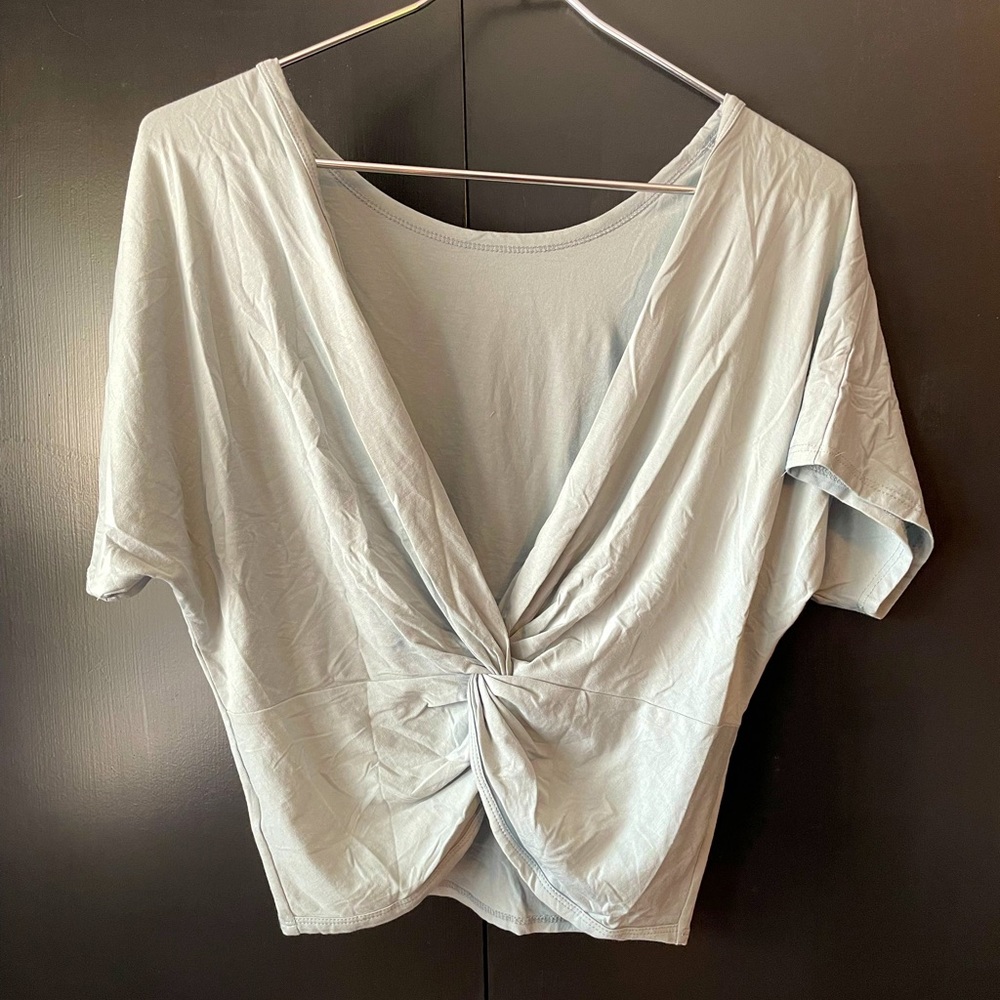Light Blue Twist Back Tee